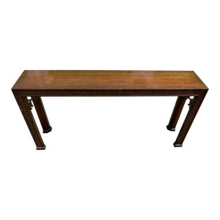 Late 20th Century Chinese Chippendale Mahogany Console Table For Sale