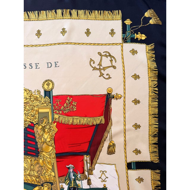 Textile Hermès La Réale Silk Scarf 1990 by Grygkar Hugo For Sale - Image 7 of 12
