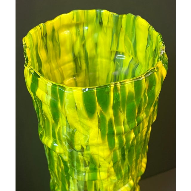 1990s Modern, Contemporary Hand-Blown Vase. Large Art Glass For Sale - Image 4 of 14