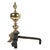 Brass and Wrought Iron Andirons, Set of 2 For Sale - Image 3 of 8