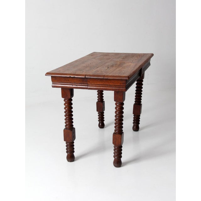 Wood Antique Jacobean Revival Barley Twist Table For Sale - Image 7 of 16