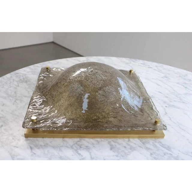 Hollywood Regency Large Space Age Murano Ice Glass Ceiling Lamp from Kaiser Leuchten, 1970s For Sale - Image 3 of 10