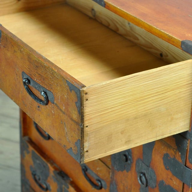 Japanese Tansu Chest of Drawers, 1890s For Sale - Image 4 of 13