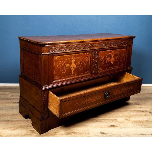 Emilian Sideboard in Cherry Wood with Inlays, Italy, 1800s For Sale - Image 5 of 9