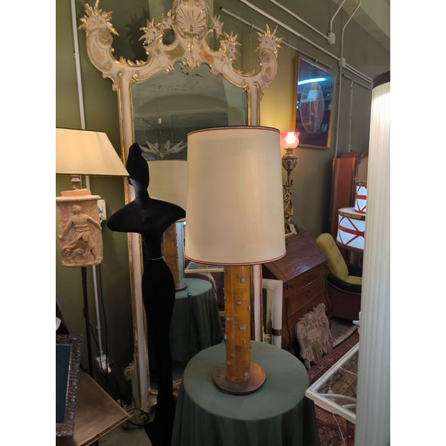 Obelisk Lamps with Brass Inserts and Lampshade, 1970s, Set of 2 For Sale - Image 10 of 18