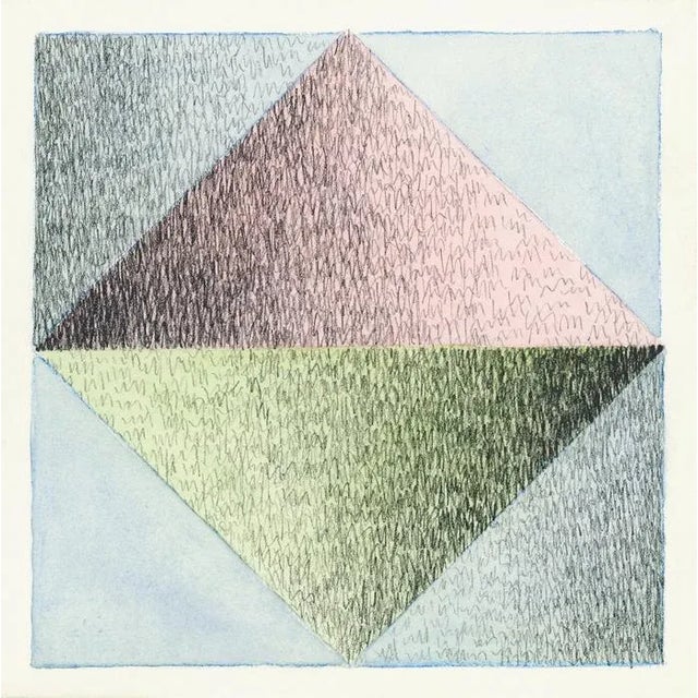 2010s Geometric Minimal Watercolor Painting Scribble Series Triangle 7 For Sale - Image 5 of 5