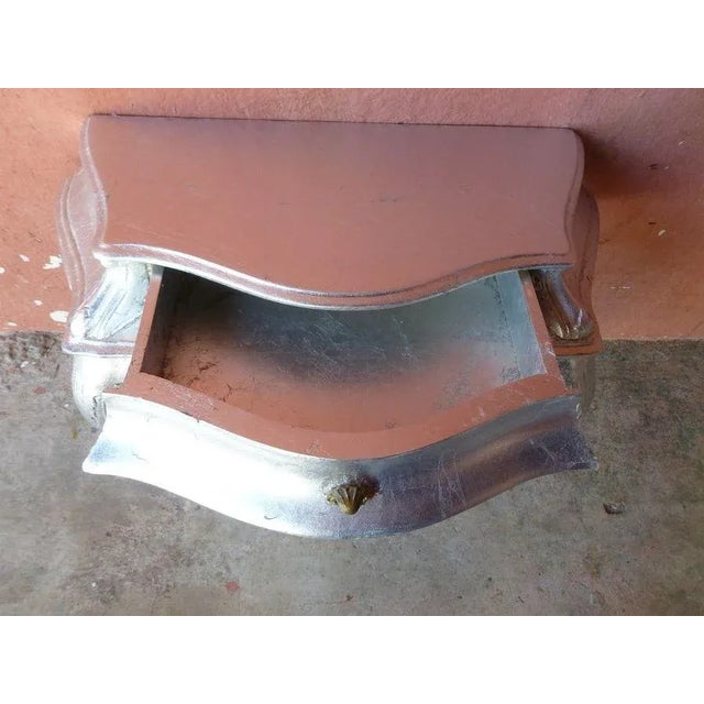 1960s Mid Century Modern Silver Leaf Wall Console Table For Sale - Image 4 of 8