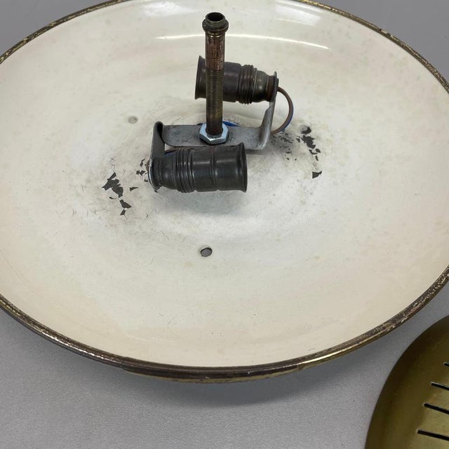 Round Brass Wall Ceiling Light by Gio Ponti for Gino Sarfatti, Italy, 1950s For Sale - Image 16 of 18
