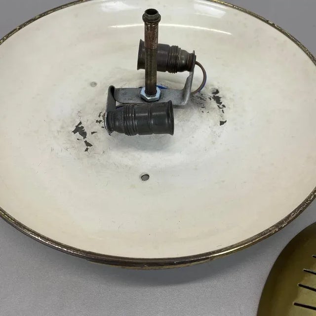 Round Brass Wall Ceiling Light in the style of Gino Sarfatti, Italy, 1950s For Sale - Image 16 of 18