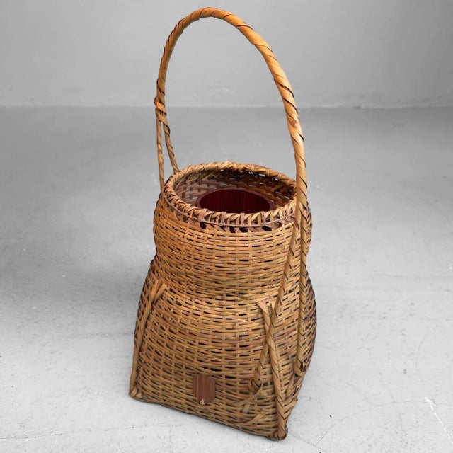 Japanese Bamboo Hanakago Ikebana Flower Basket, 1960s For Sale - Image 11 of 18