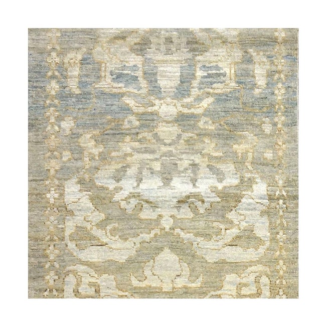 21st Century Persian Sultanabad Wool 3x12 Gray, Yellow & Ivory Handmade Runner Rug #1142054 For Sale - Image 4 of 4