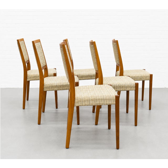 Svegards Markaryd Set of Six Vintage Mid Century Modern Walnut Dining Chairs by Svegards | Scandinavian Mid Century Modern, C. 1960's For Sale - Image 4 of 14