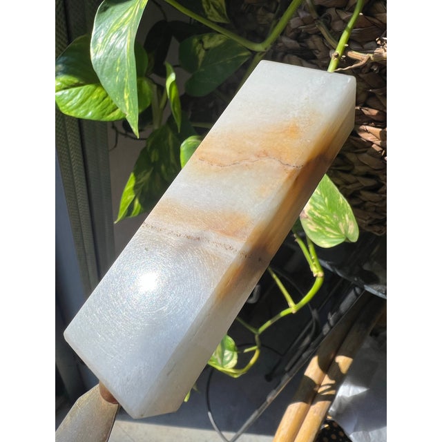 Mid-Century Modern Vintage Letter/Envelope Opener With Marble Handle For Sale - Image 3 of 7