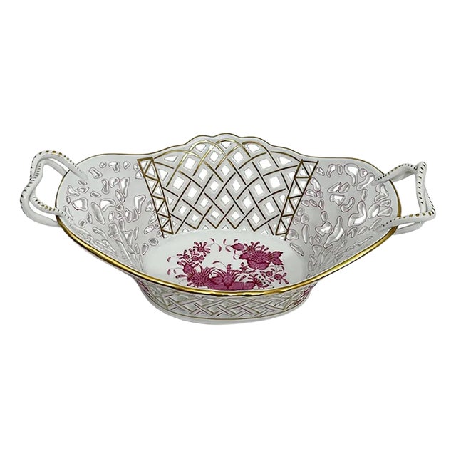 Large Basket with Handles in Porcelain For Sale