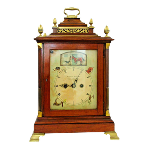 Carter Bowles Hand Painted Automaton Dog and Horse Mechanical Clock and Key