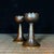Metal Pair of Vintage Brass Lotus Candlesticks - Asian Altar Candle Holders For Sale - Image 7 of 9