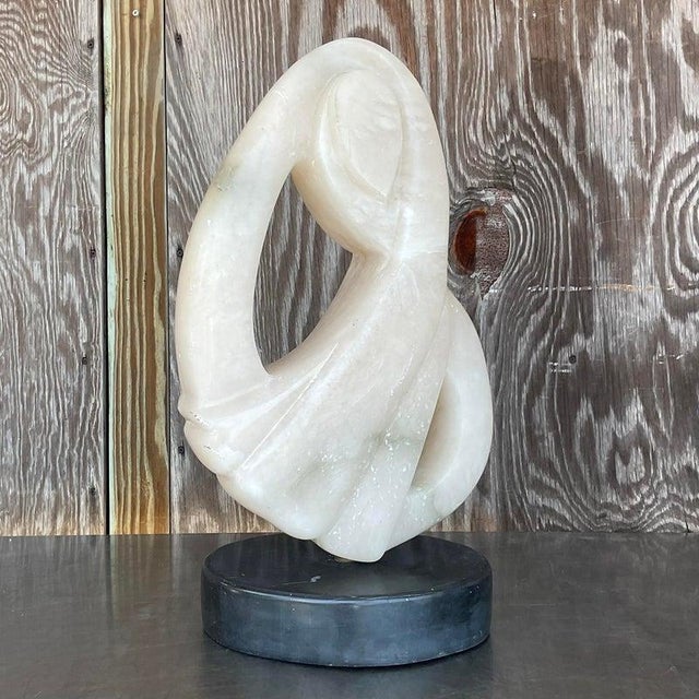 Wood Vintage Boho Carved Stone Abstract Sculpture For Sale - Image 7 of 10