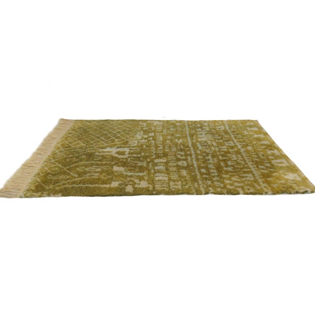 1970s Pistachio Beni Mrirt Wool Rug 6' X 8'4 For Sale - Image 6 of 11
