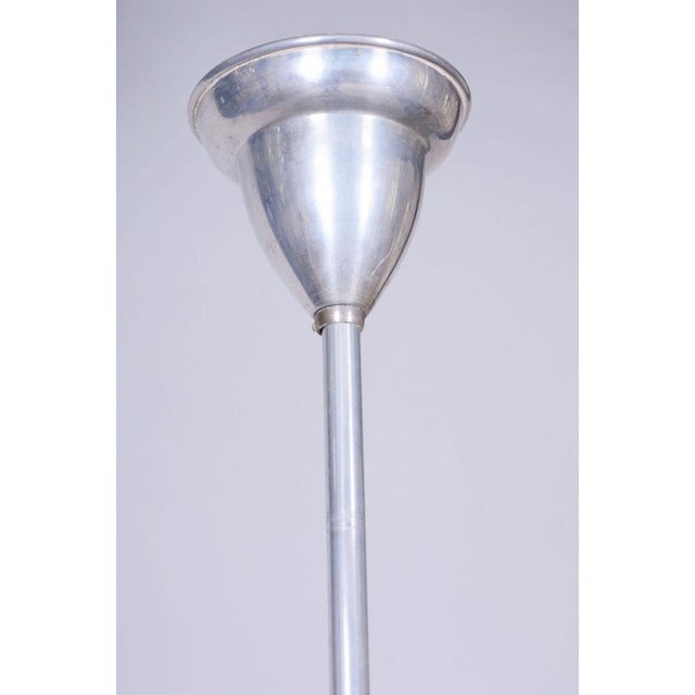 Art Deco Chandelier in Aluminium and Marbled Glass, Czech, 1940s For Sale - Image 9 of 14