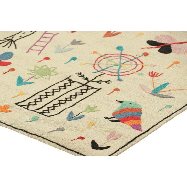 Rug & Kilim’s Suzani Style Kilim Runner Rug With Polychromatic Pictorials For Sale In New York - Image 6 of 7