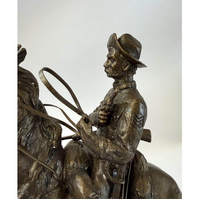 Trooper of the Plains, Bronze Piece After Remington - 19" H For Sale In Dallas - Image 6 of 18