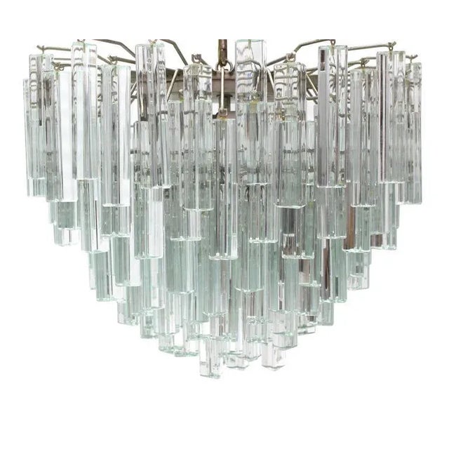 Very nice mid-century modern Venini Prizms light fixture chandelier. Made in the early 20th century.
