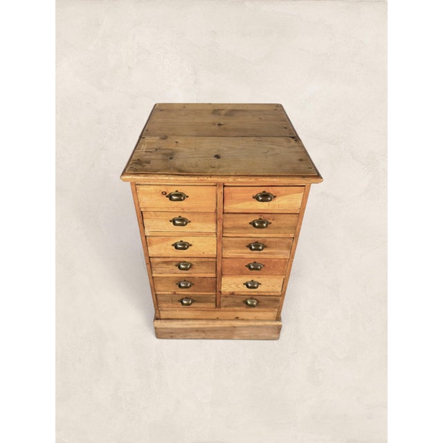 Victorian Early 19th Century Antique English Pine Apothecary Drawer Cabinet For Sale - Image 3 of 6