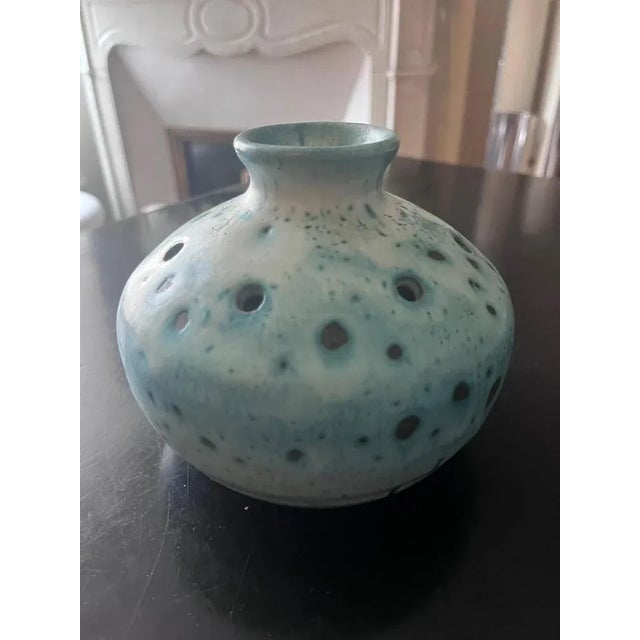 Ceramic Blue Vases, 1970s, Set of 2 For Sale - Image 7 of 11