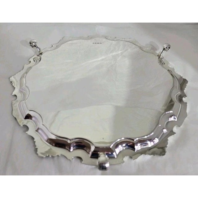 Mid-Century Sterling Silver Tray Salver from Adie Brothers, Birmingham, 1947 For Sale - Image 10 of 18