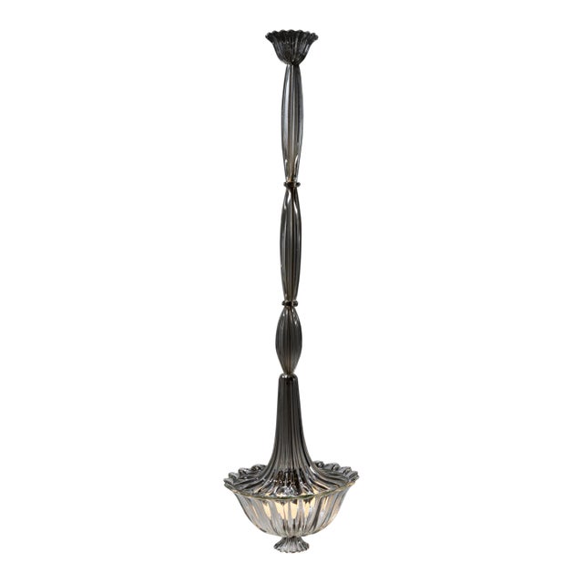 1940s Murano Glass Pendant Lamp Attributed to Barovier & Toso For Sale