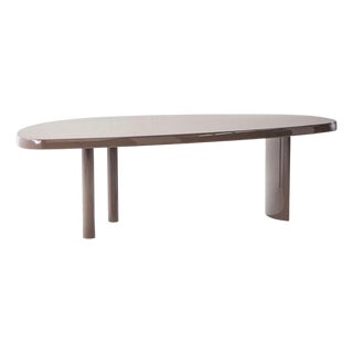 Freeform Table in Glazed Brown Lacquered Wood by Charlotte Perriand for Cassina For Sale
