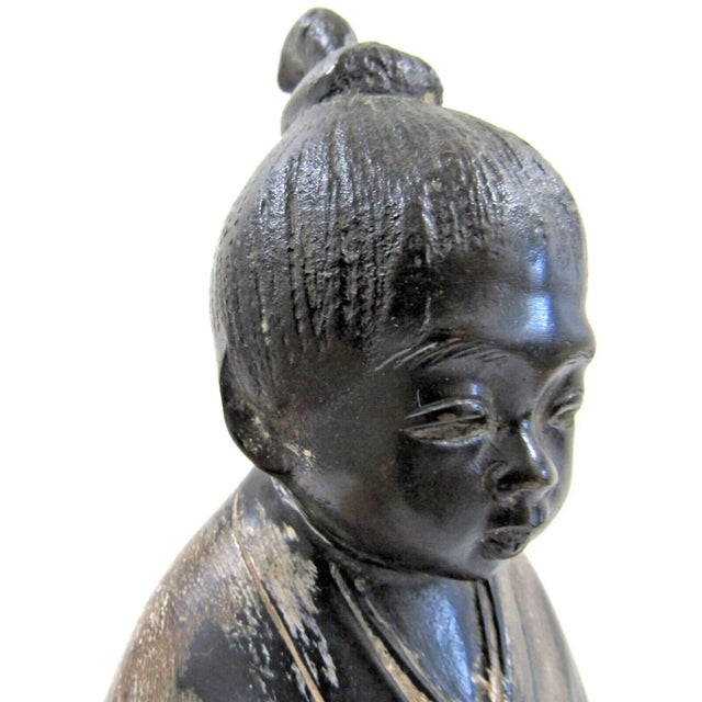 Vintage Japanese Okimono Bronze Sculpture Figure For Sale - Image 9 of 12