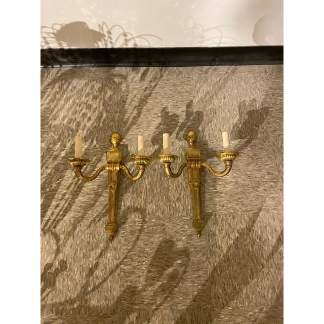 1920s French Gilt Bronze Sconces - a Pair For Sale - Image 9 of 9