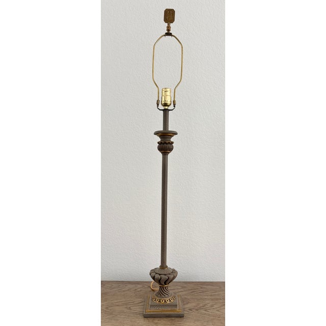 Asian flair vintage buffet lamp is in very good condition. It measures 29" high and has a 5" square base. Including the...