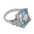 1930s Art Deco 9.90 Carat Aquamarine Diamond Platinum Cocktail Ring, Size 3.5 For Sale - Image 4 of 6