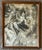 Vintage 1984 black and white pastel drawing of a German shepherd dog. Signed and dated to the lower left corner. In...