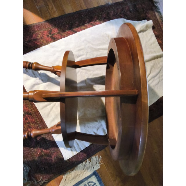 Wood Vintage Bucks County Two-Tier Provincial, Mid Century Modern, Solid Cherry Gueridon Accent Table For Sale - Image 7 of 9