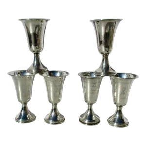 Vintage Kiddush Cups Sterling Silver -Set of 6