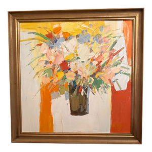 Signed, Square Framed George Barrell / Italo Botti Floral