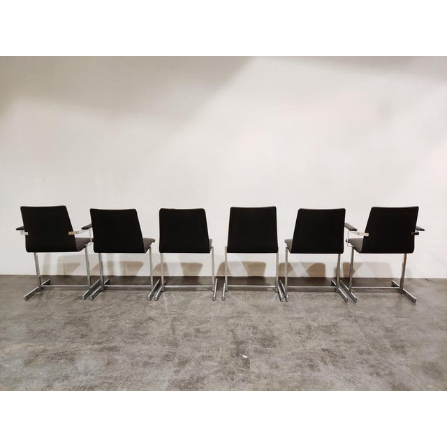 Vintage Chrome Dining Chairs by Rudi Verelst, 1970s, Set of 6 For Sale - Image 8 of 13