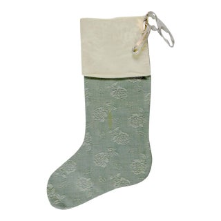 Vintage Velvet Damask Christmas Stocking For Sale