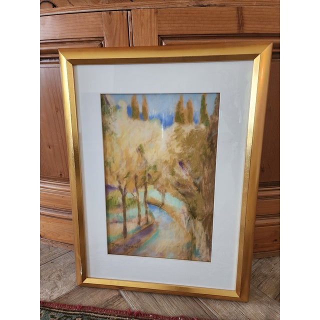 Gold Landscape Pastel by Isabel Stensland For Sale - Image 8 of 12