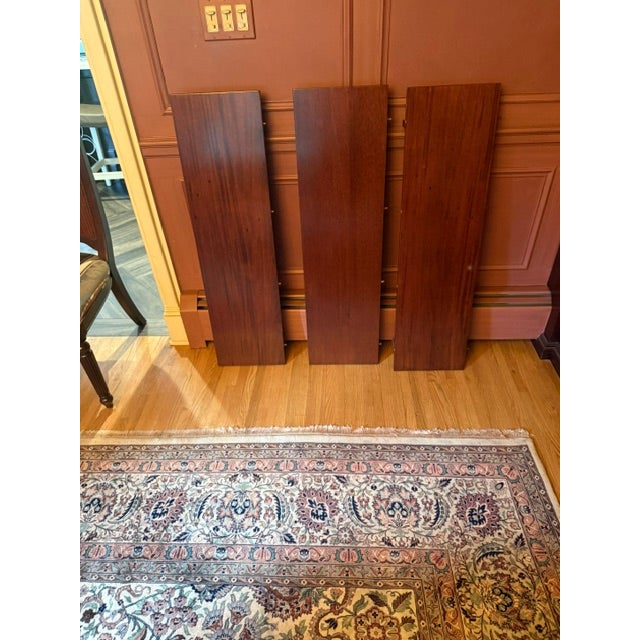 Chestnut Early 1900s Drexel Durham Mahogany Dining Set - Duncan Phyfe Style - Table W/ 3 Leaves + Captains Chair + 5 Side Chairs For Sale - Image 8 of 11