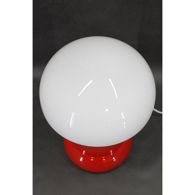 Opaline Glass Mushroom Table Lamp, 1970s For Sale - Image 3 of 9
