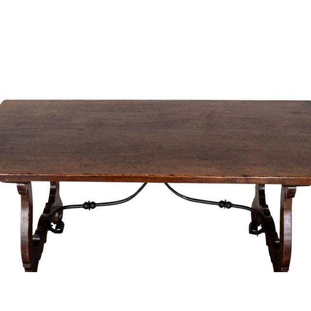 Spanish Antique Wooden Dining Table For Sale - Image 3 of 4
