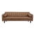 Hd Buttercup 3-Seat Brown Leather Sofa With Tufted Back and Bolster Pillows For Sale