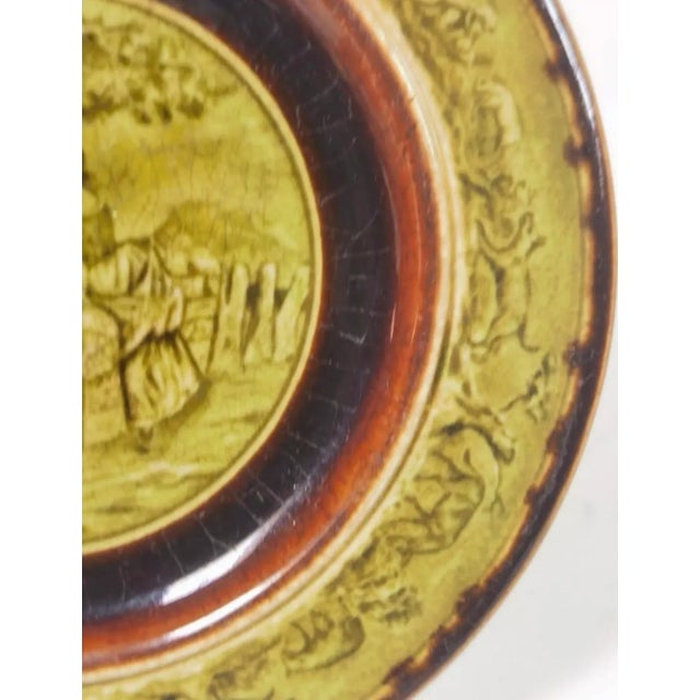 Late 19th Century 19th-Century French Choisy-Le-Roi Majolica Plate — Pastoral Scene by H. Boulenger & Cie For Sale - Image 5 of 7