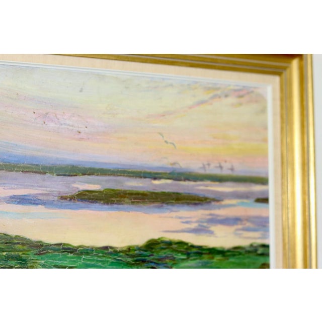 William Gislander, Seabirds Over Ocean, 1917, Oil on Panel, Framed For Sale - Image 8 of 11