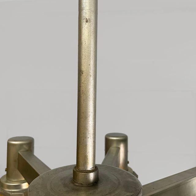 German Art Deco Chandelier in Yellow Glass and Metal, 1930s For Sale - Image 18 of 18