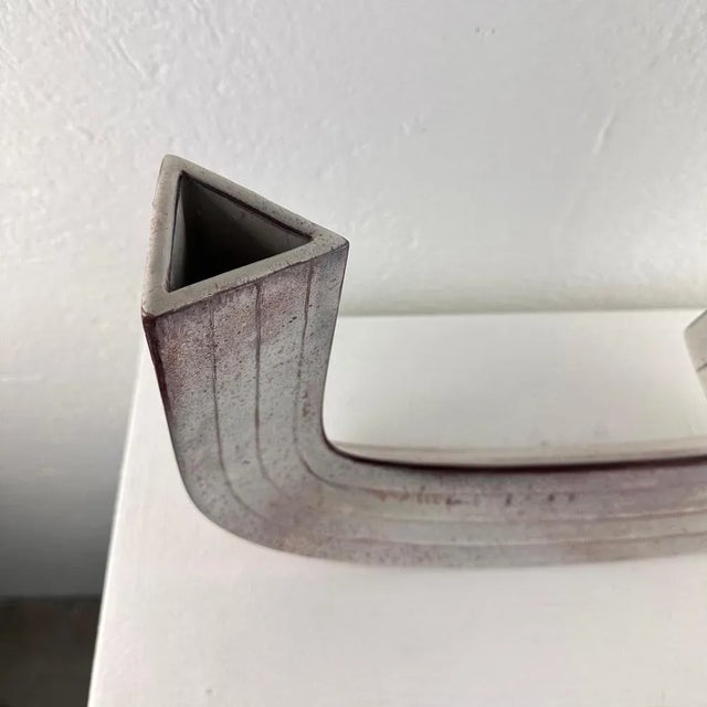 Industrial Modern Ceramic Vase attributed to Alessio Tasca, 1970s For Sale - Image 6 of 11